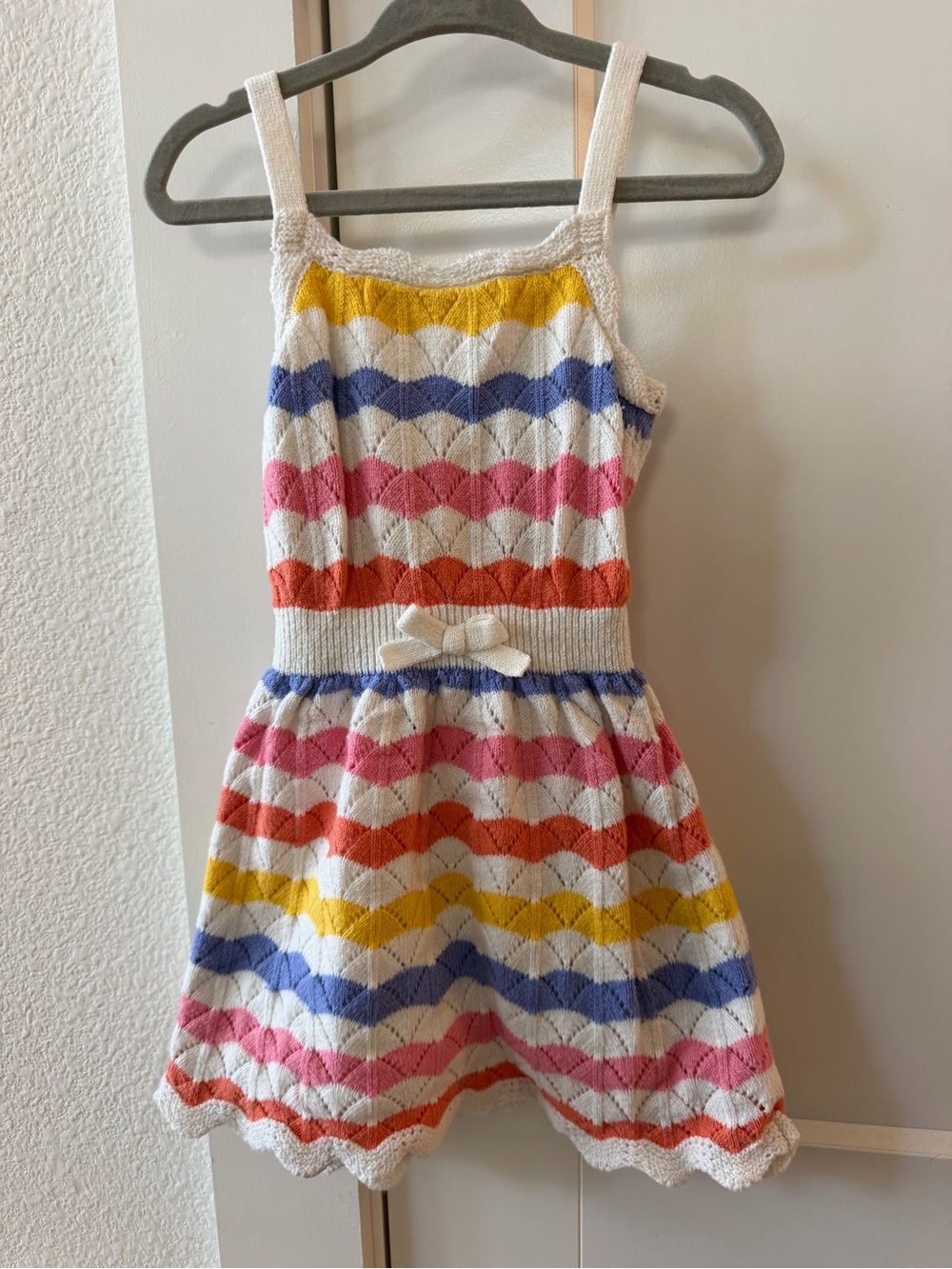 Janie and Jack Multicolor Striped Knit Sundress with Bow